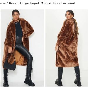 Pretty little things faux fur full length coat